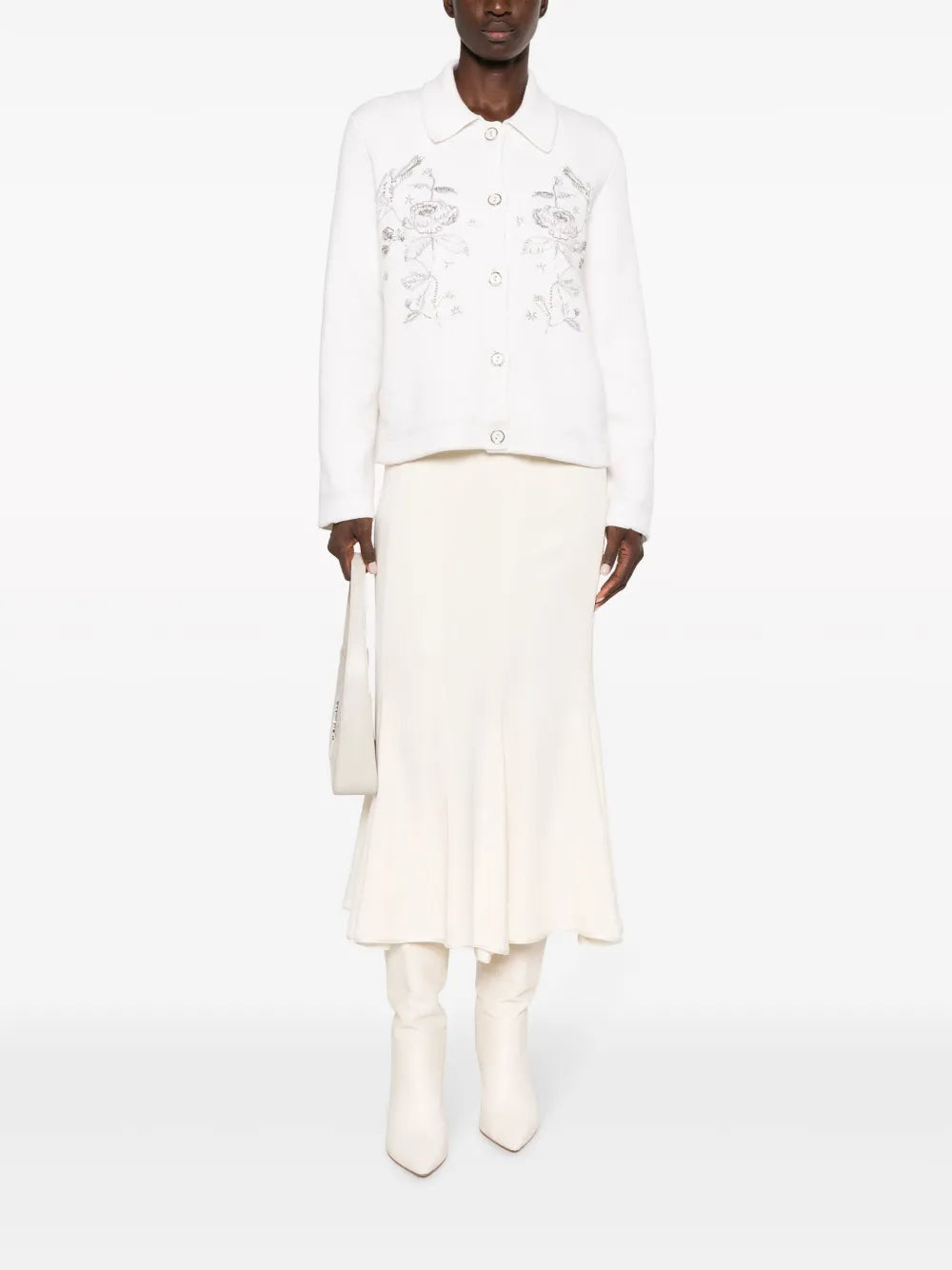 Floral-Embroidered Beaded Jacket