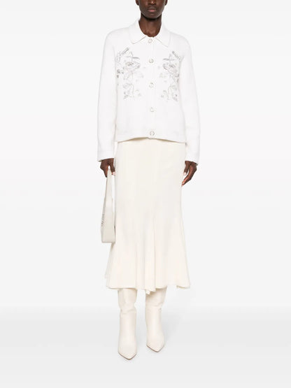 Floral-Embroidered Beaded Jacket
