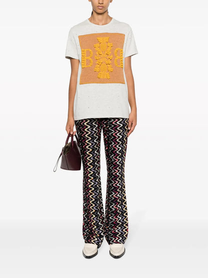 Logo-Embroidered Embellished T-Shirt