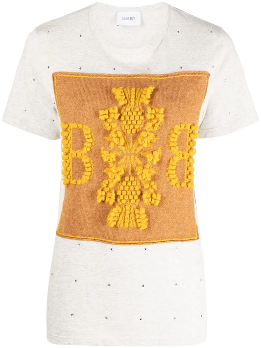 Logo-Embroidered Embellished T-Shirt