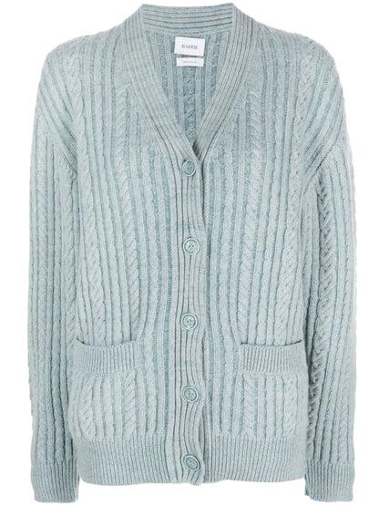 V-Neck Cable-Knit Cardigan