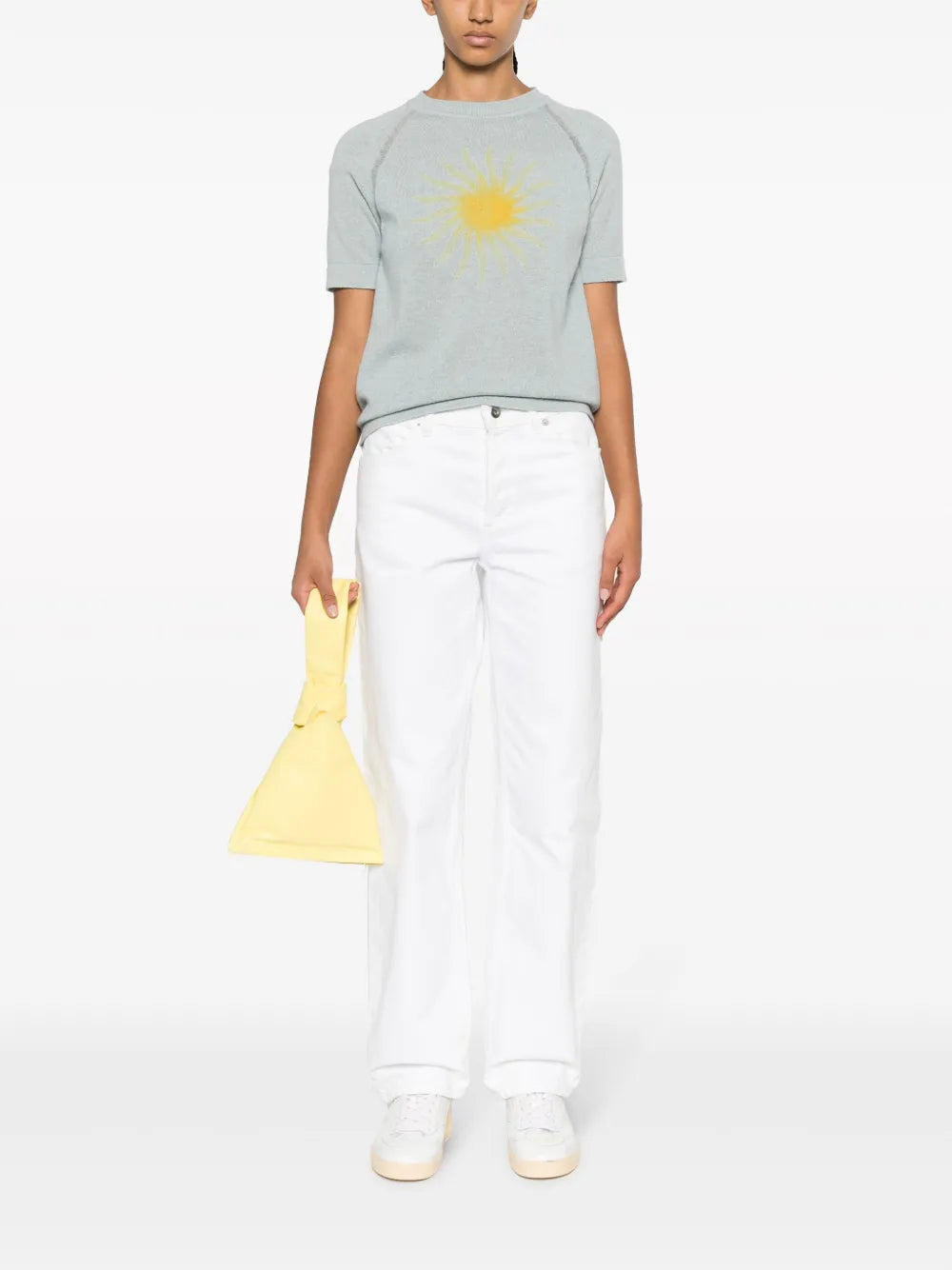 Sun-Motif Cashmere Top