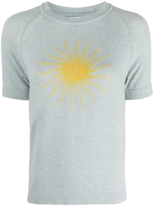Sun-Motif Cashmere Top