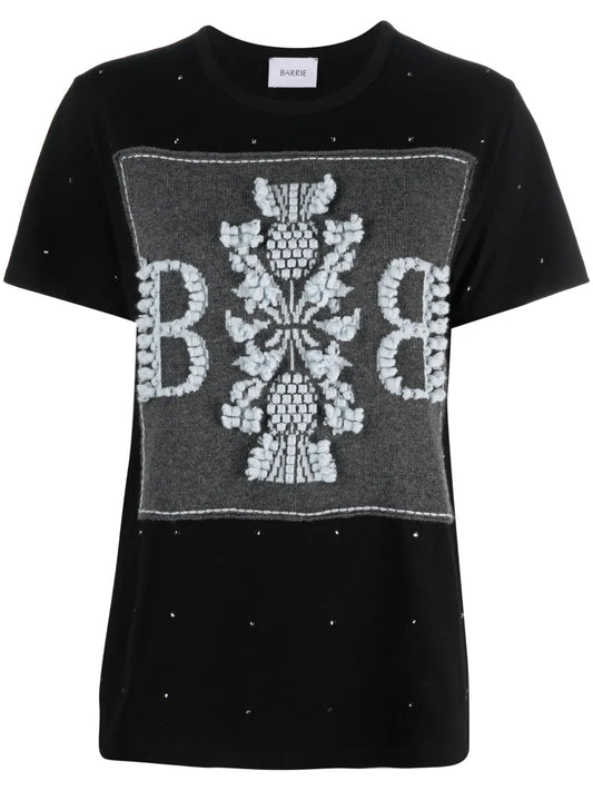 Logo-Embroidered Embellished T-Shirt