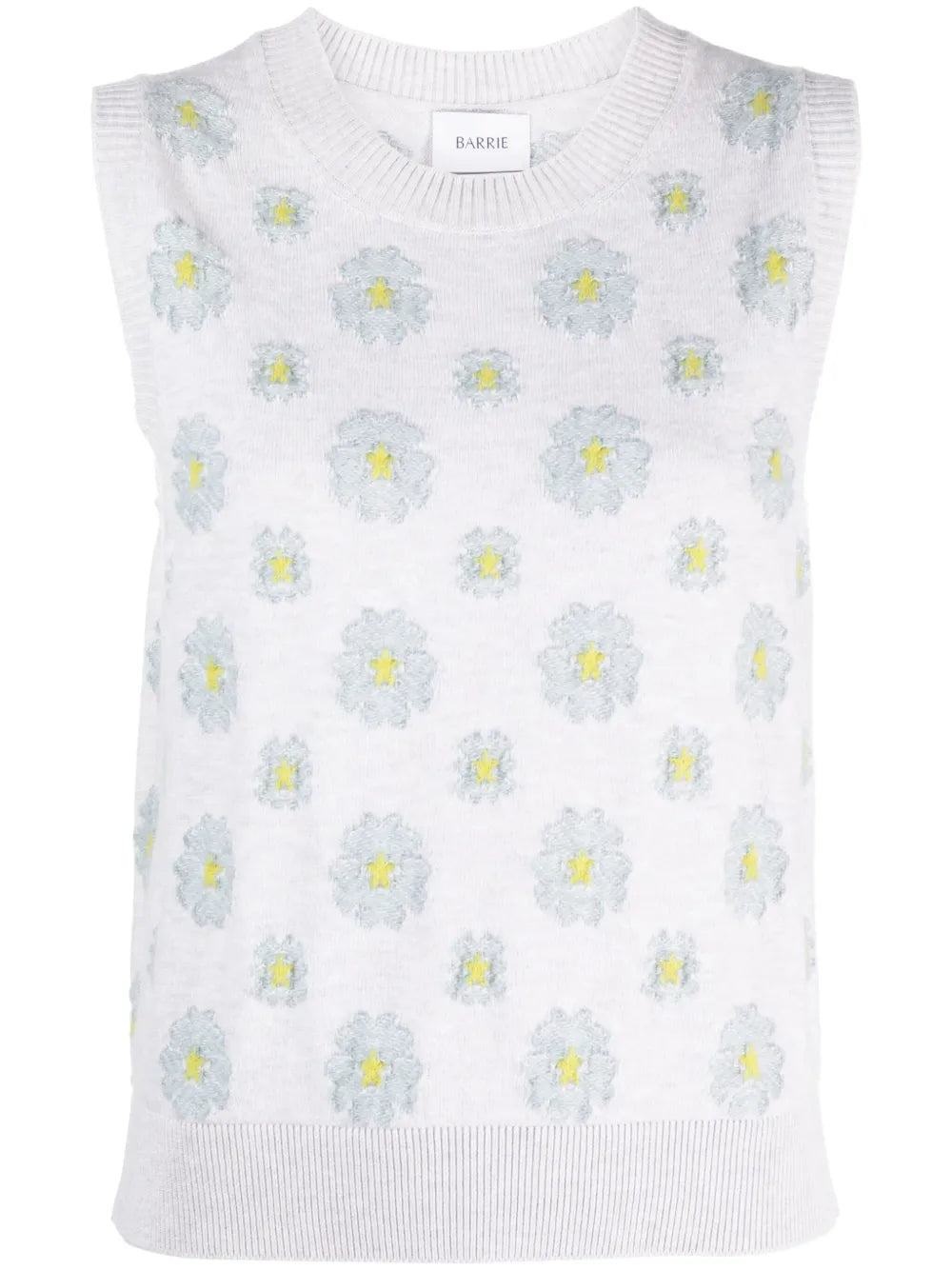 Floral-Embroidered Sleeveless Top