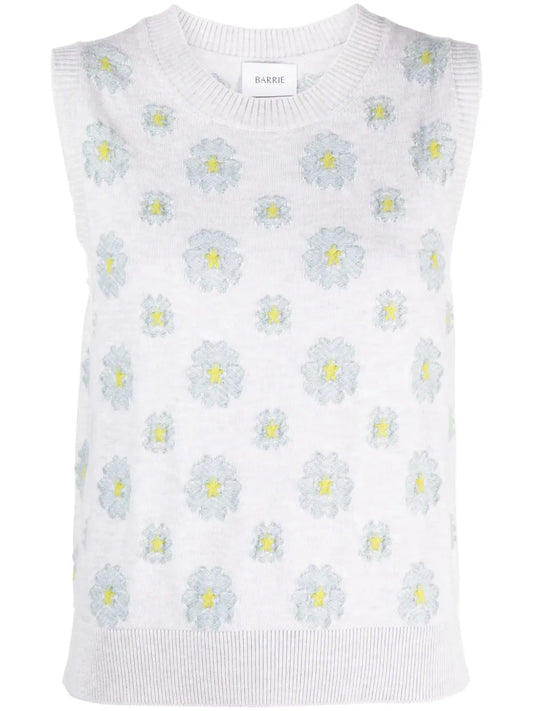 Floral-Embroidered Sleeveless Top