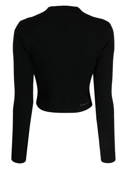 Asymmetric Ribbed-Knit Jumper