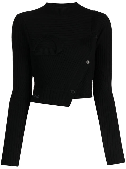 Asymmetric Ribbed-Knit Jumper