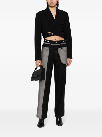 Mid-Rise Straight-Leg Jeans