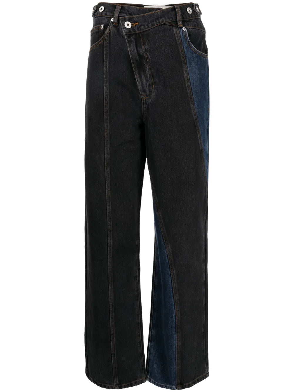 Asymmetric-Rise Straight-Leg Jeans