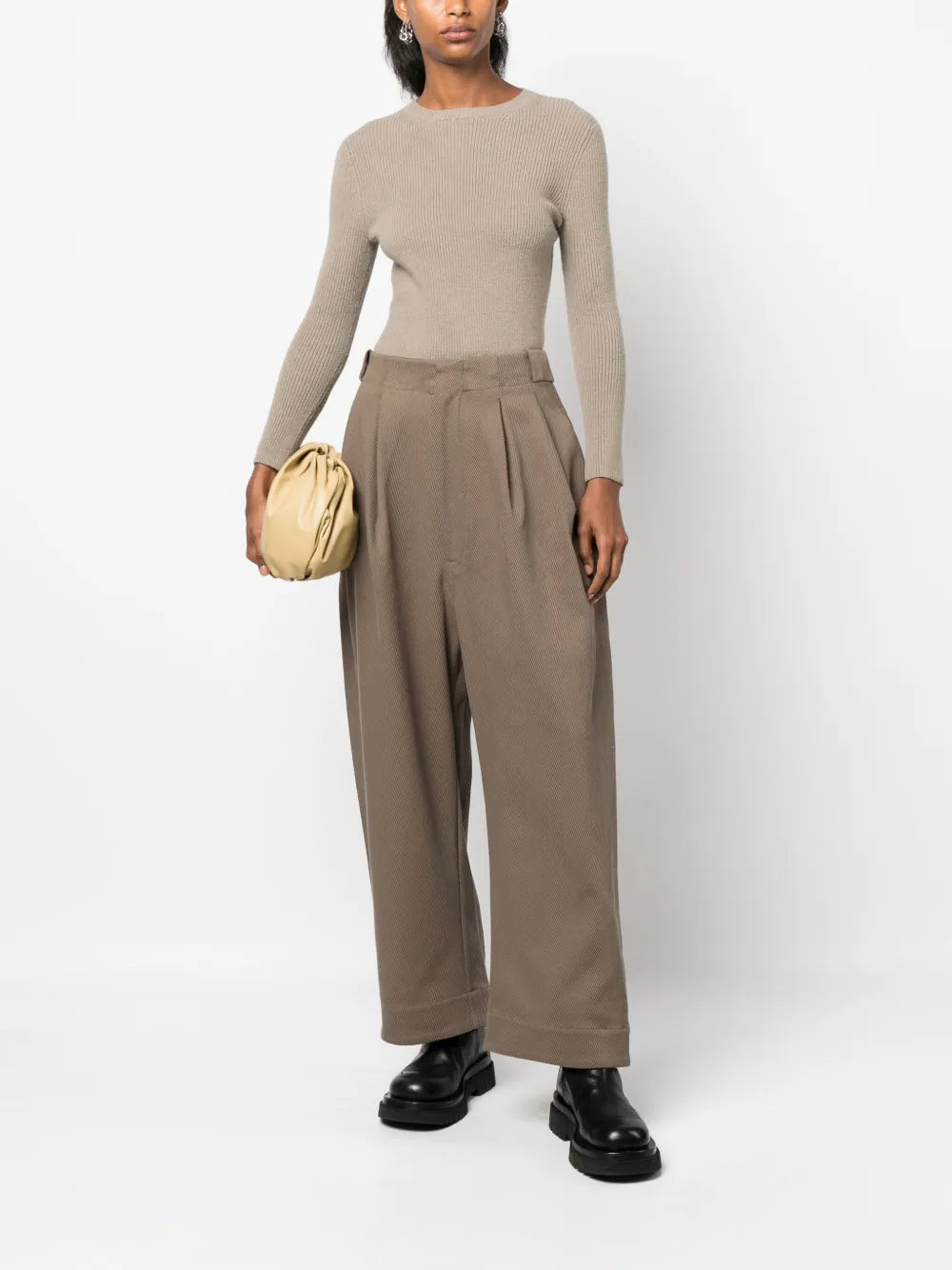 Ribbed-Knit Round-Neck Jumper