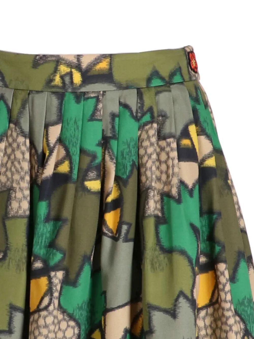 Camouflage-Print Pleated Mini Skirt
