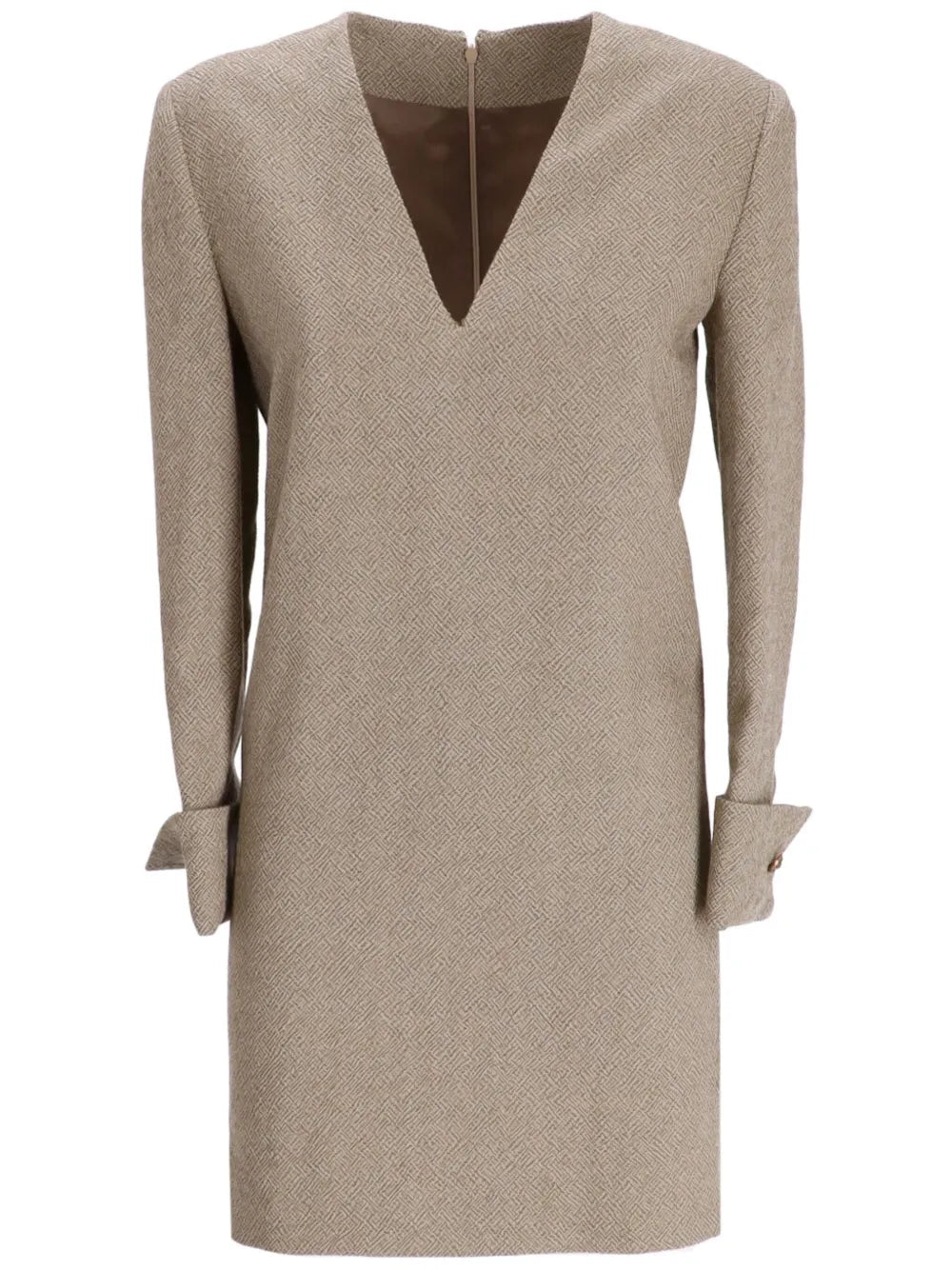 V-Neck Wool Minidress