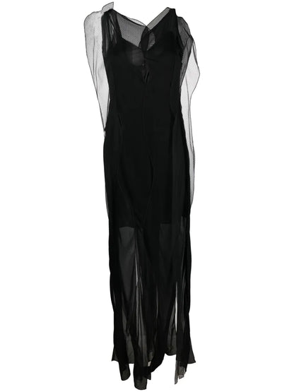 Semi-Sheer Sleeveless Maxi Dress