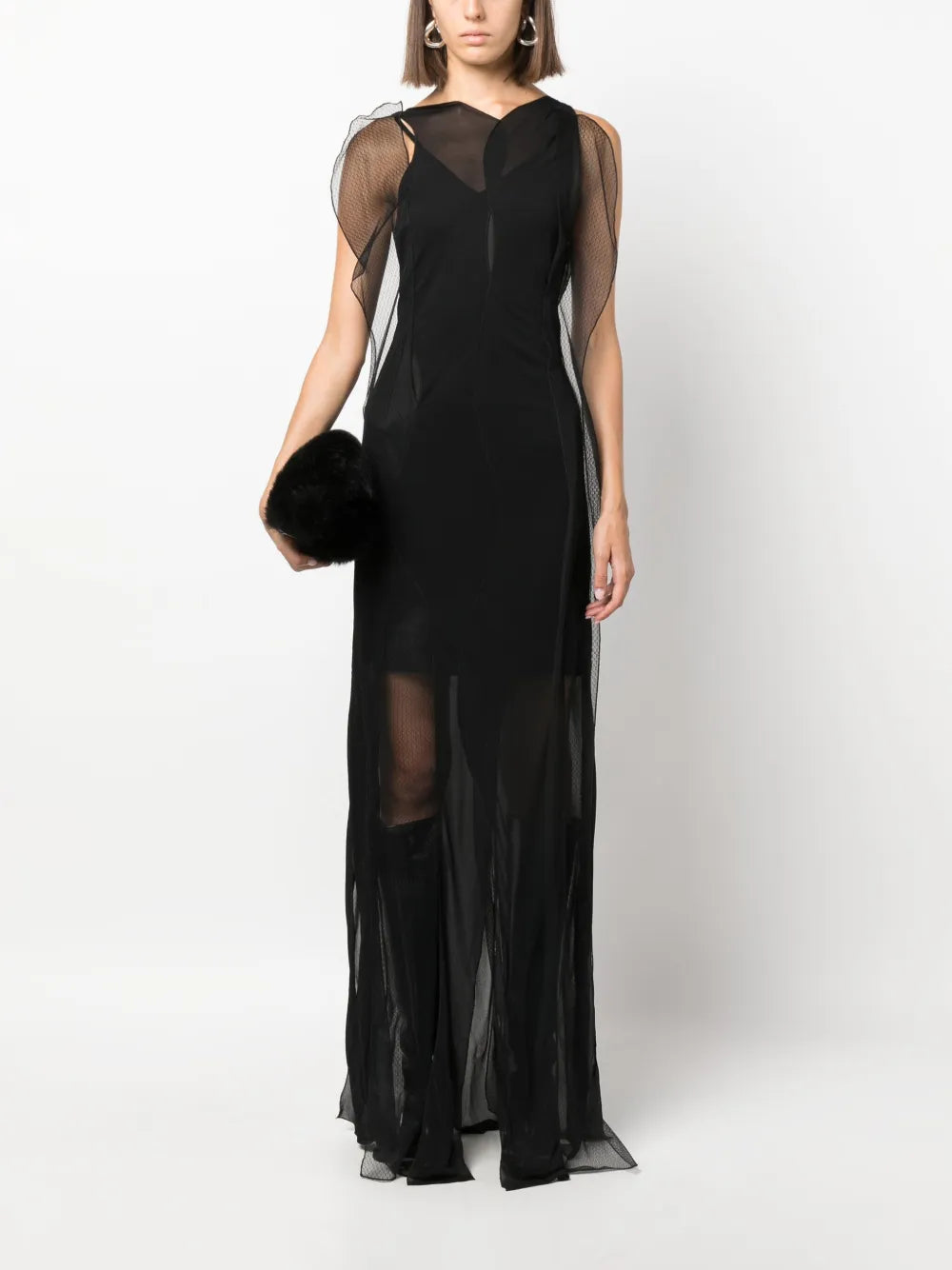 Semi-Sheer Sleeveless Maxi Dress