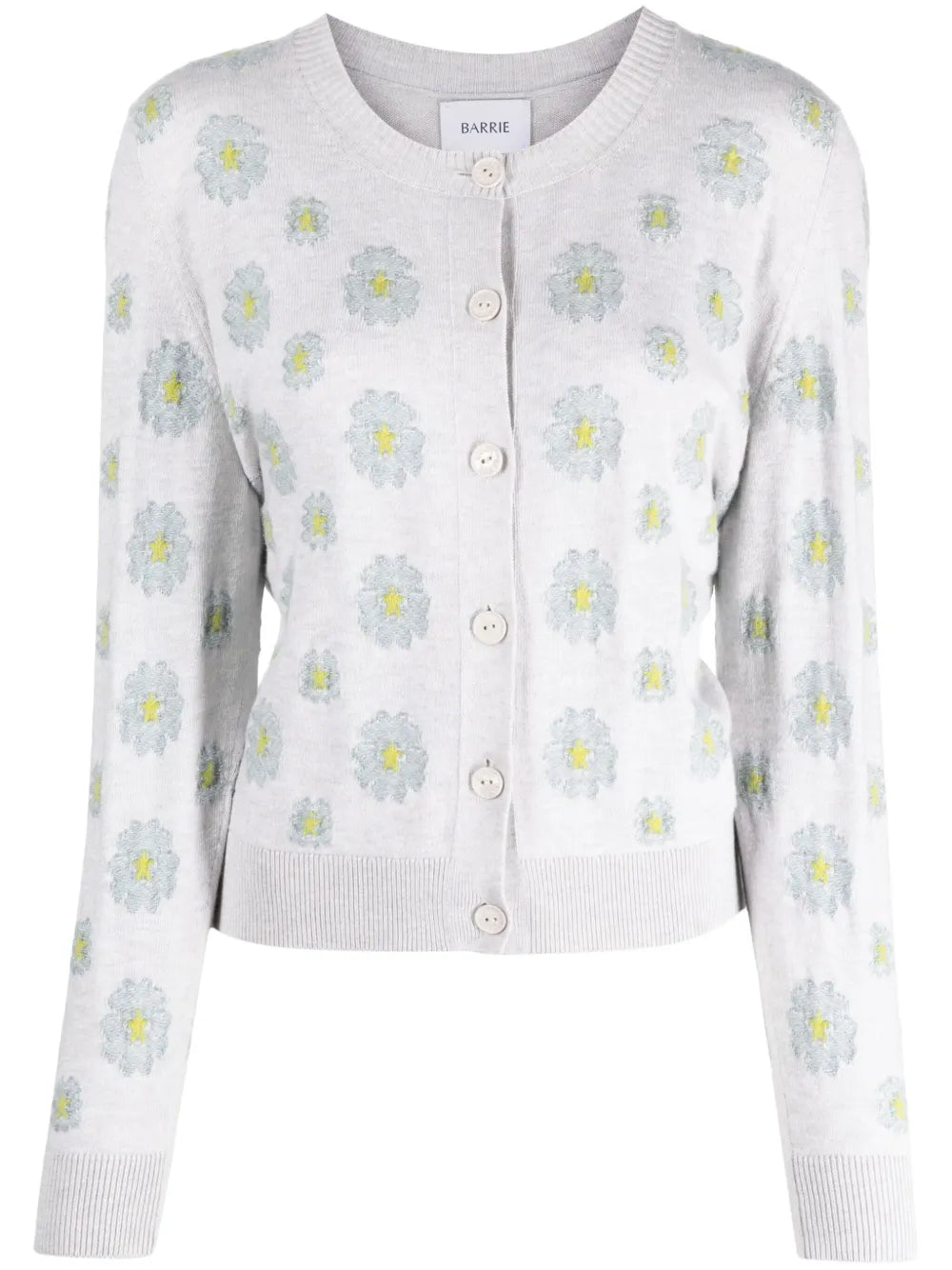 Floral-Embroidered Cardigan