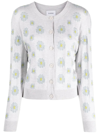 Floral-Embroidered Cardigan