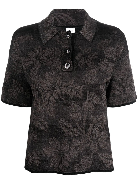Thistle-Intarsia Polo Top