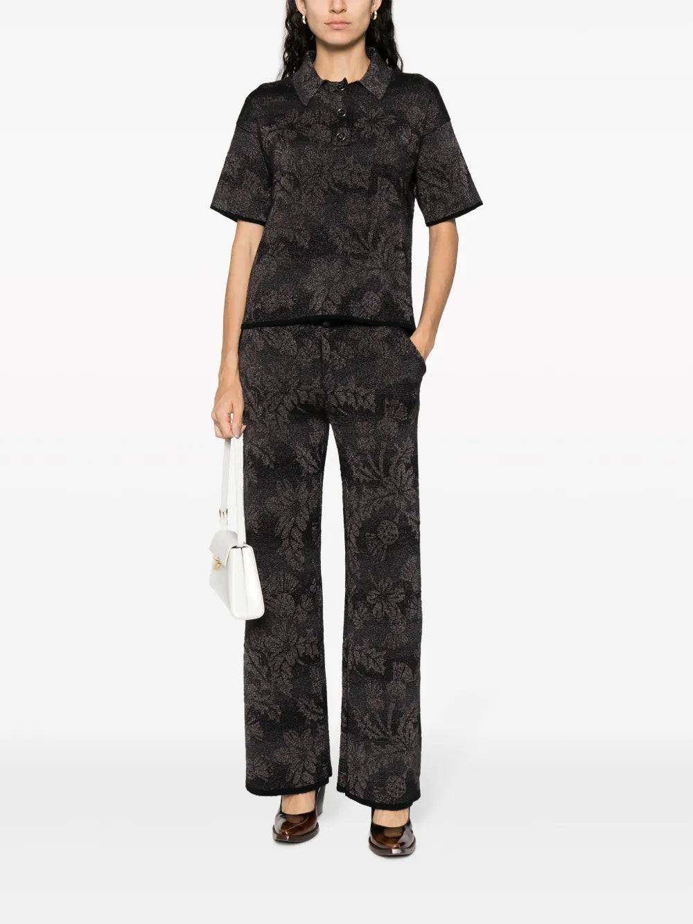 Thistle-Intarsia Polo Top