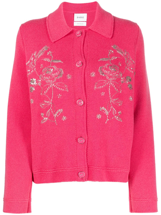 Floral-Embroidered Beaded Jacket