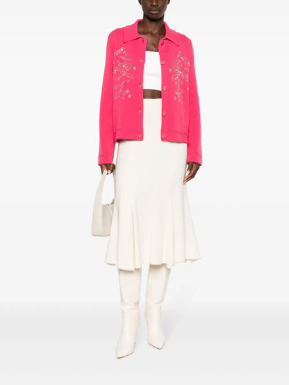 Floral-Embroidered Beaded Jacket