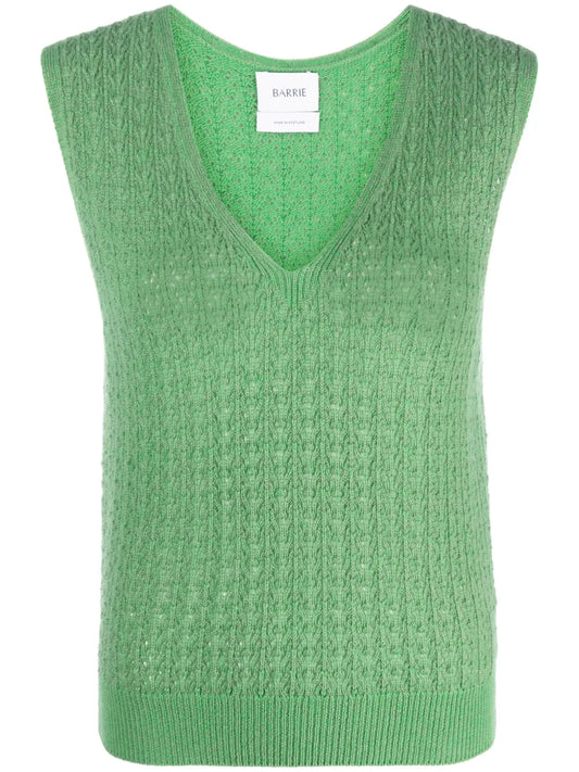 V-Neck Sleeveless Cashmere Top