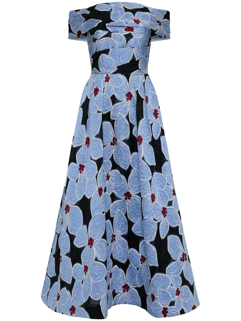 Georgina Floral-Embroidered Midi Dress