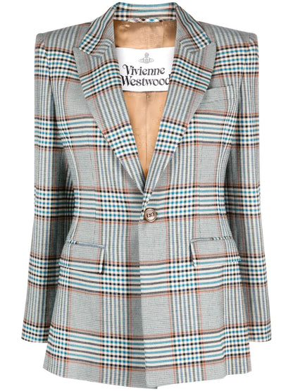 Checked Single-Breasted Blazer