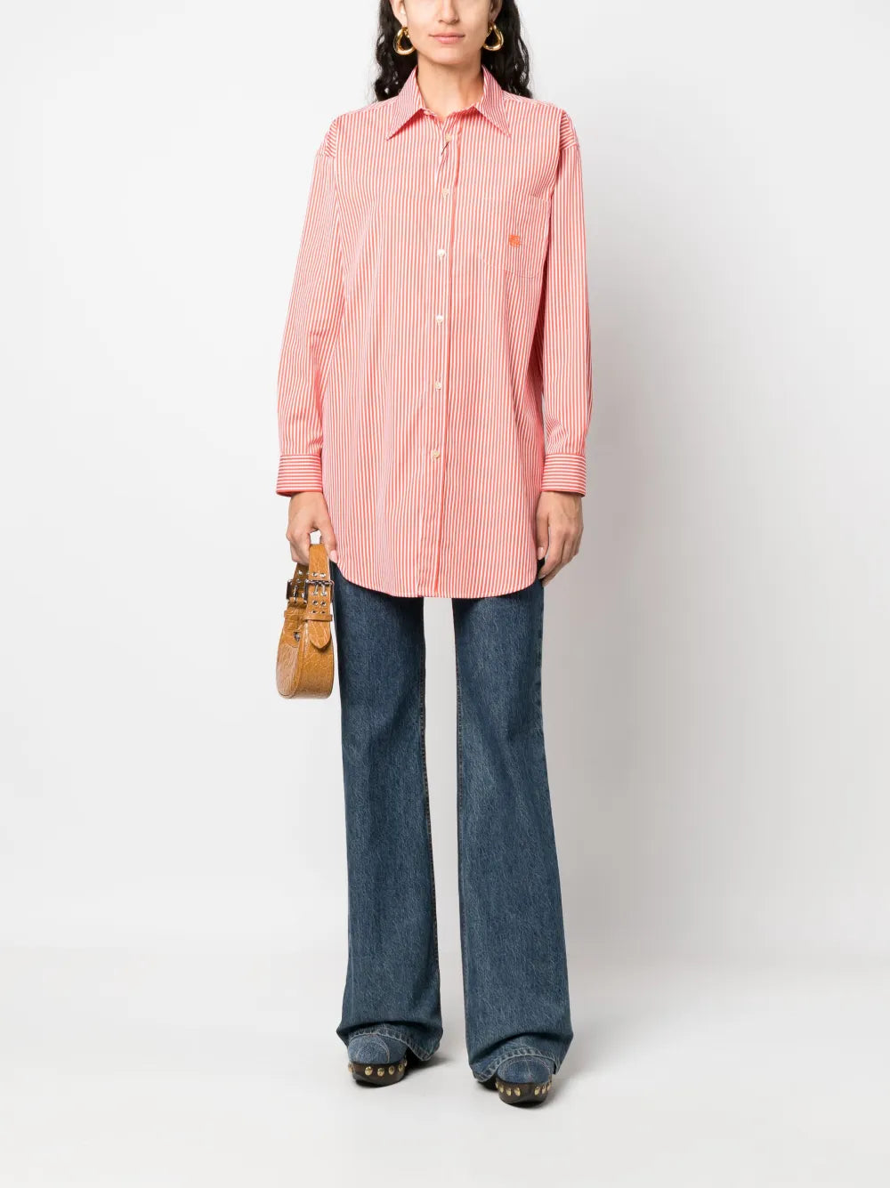 Striped Logo-Embroidered Cotton Shirt