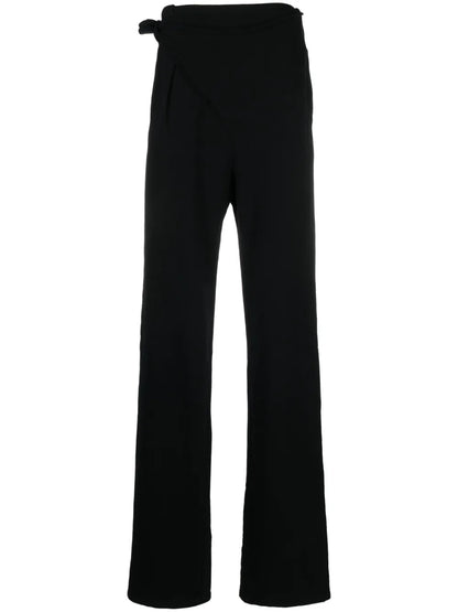 Tie-Detail Organic Cotton Track Pants