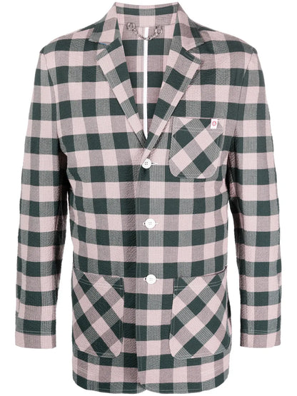 Checked Single-Breasted Blazer
