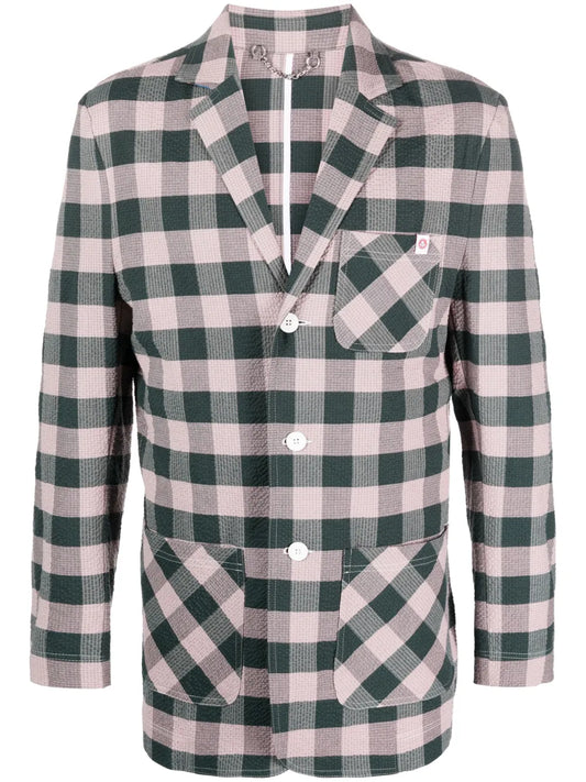 Checked Single-Breasted Blazer