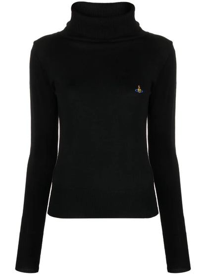 Orb-Embroidered Roll Neck Jumper