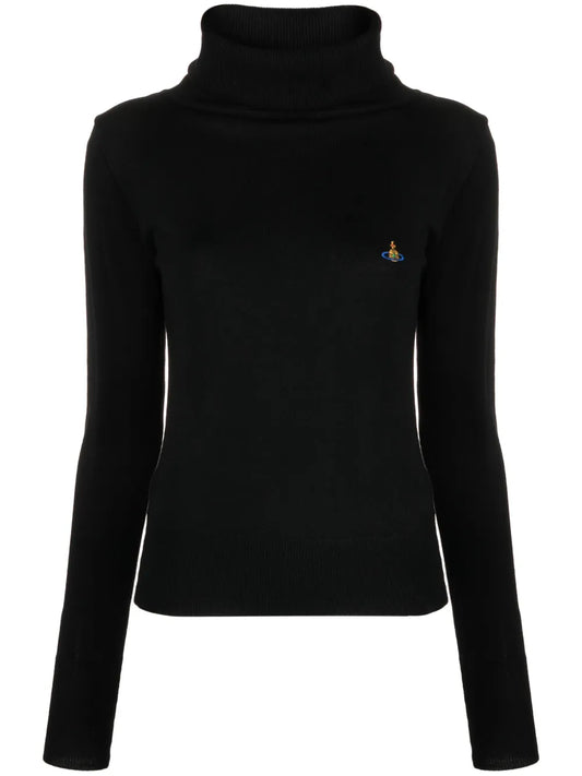 Orb-Embroidered Roll Neck Jumper