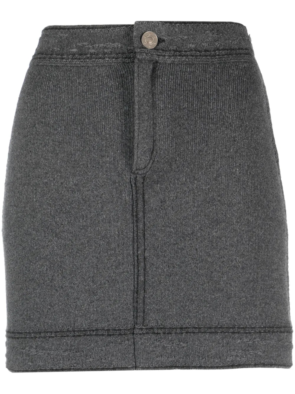 Contrast-Stitch Mini Skirt