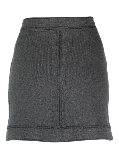Contrast-Stitch Mini Skirt