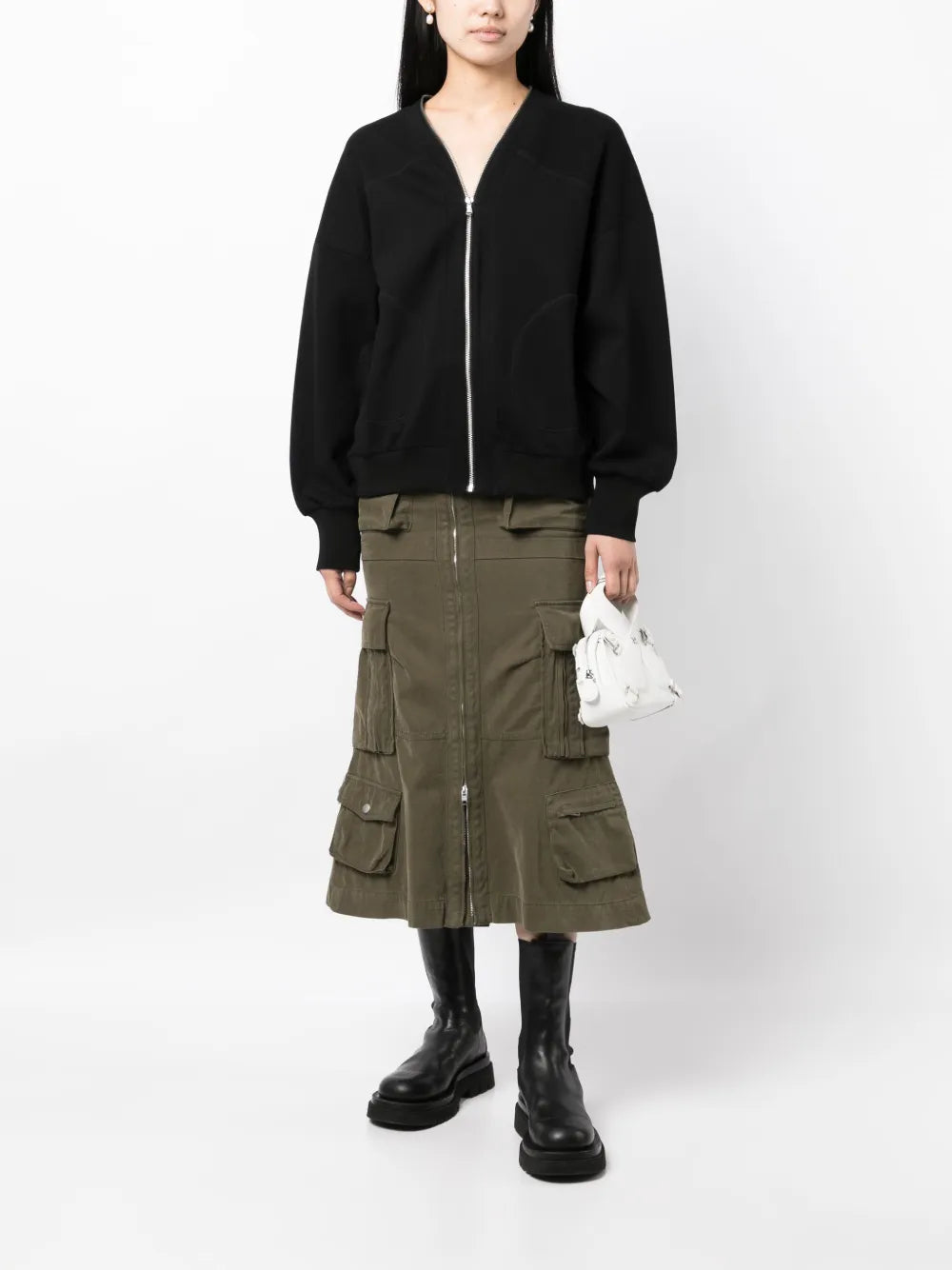 V-Neck Zip-Up Jacket