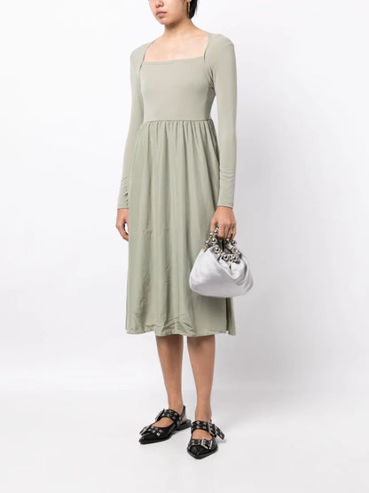 Panelled A-Line Midi Dress