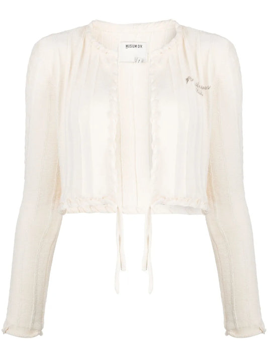 Logo-Embroidered Ribbed Cardigan