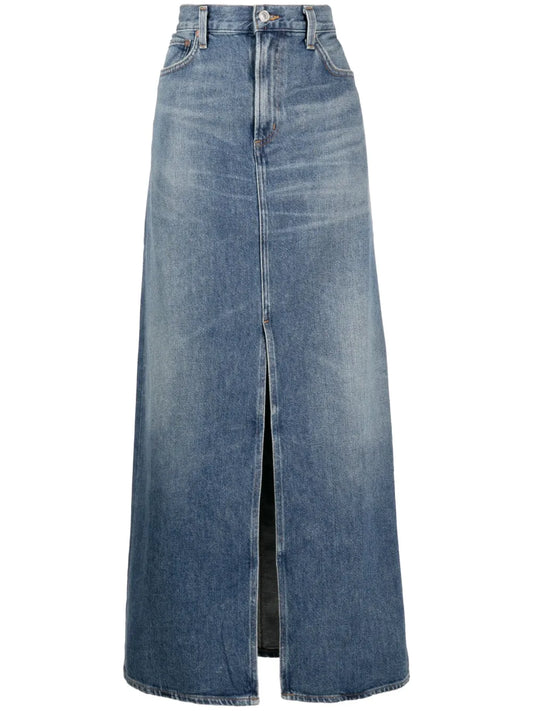 Leif Mid-Rise Denim Maxi Skirt