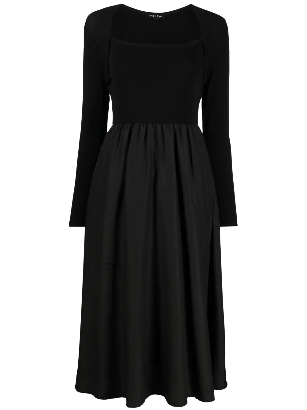 Long-Sleeve Flared Midi Dress