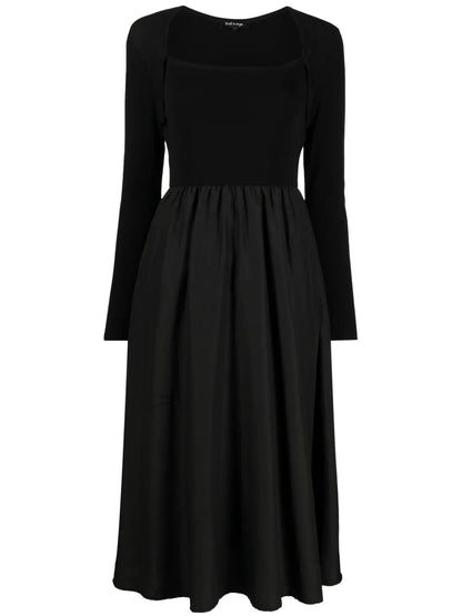 Long-Sleeve Flared Midi Dress