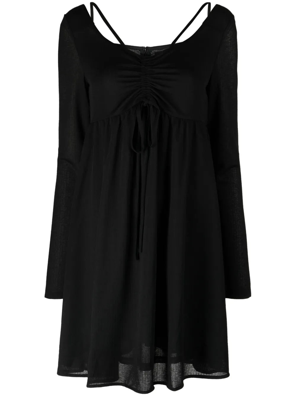 Ruched-Detail Long-Sleeve Minidress
