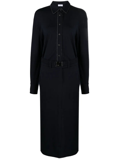 Monili Chain-Embellished Shirt Dress