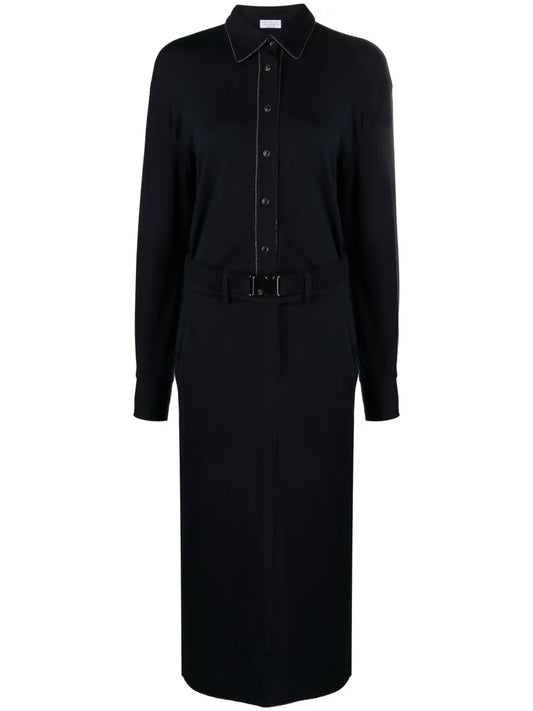 Monili Chain-Embellished Shirt Dress