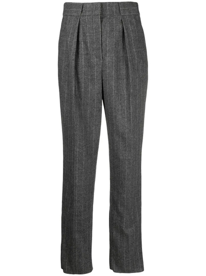Pinstripe-Pattern Tailored Trousers
