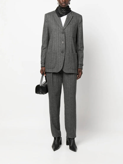 Pinstripe-Pattern Tailored Trousers