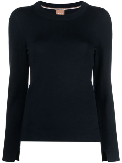 Long Slit-Sleeve Virgin Wool Jumper