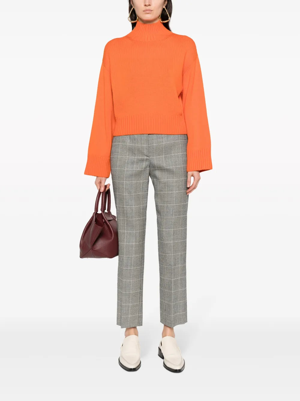 High-Neck Ribbed-Knit Jumper