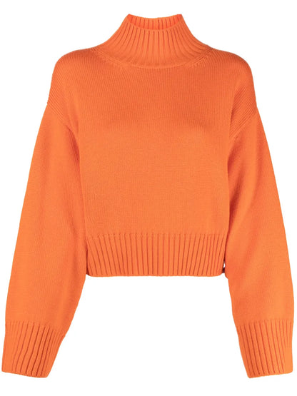 High-Neck Ribbed-Knit Jumper